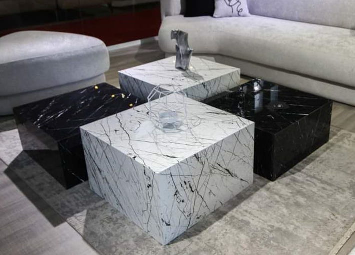 TABLE BASSE MARBRE 4 PCS